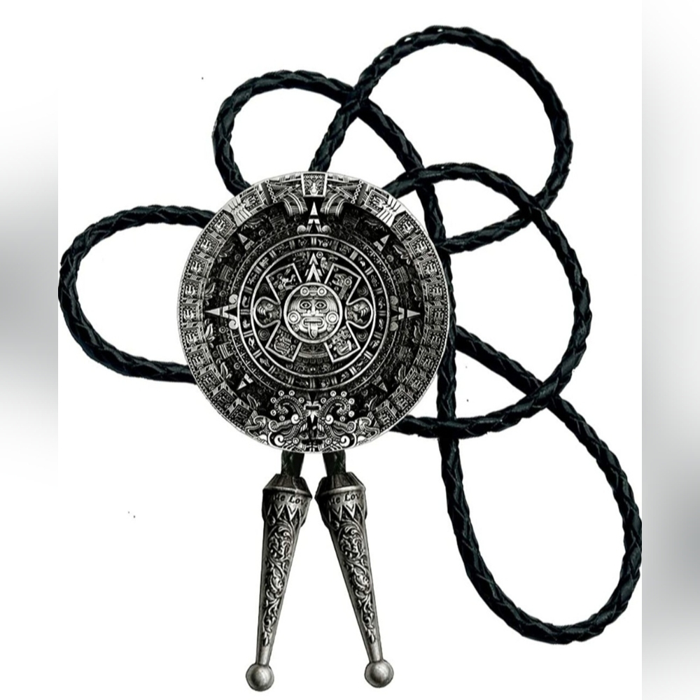 New Aztec Mayan leather bolo tie. Aztec belt buckles available in my sto…